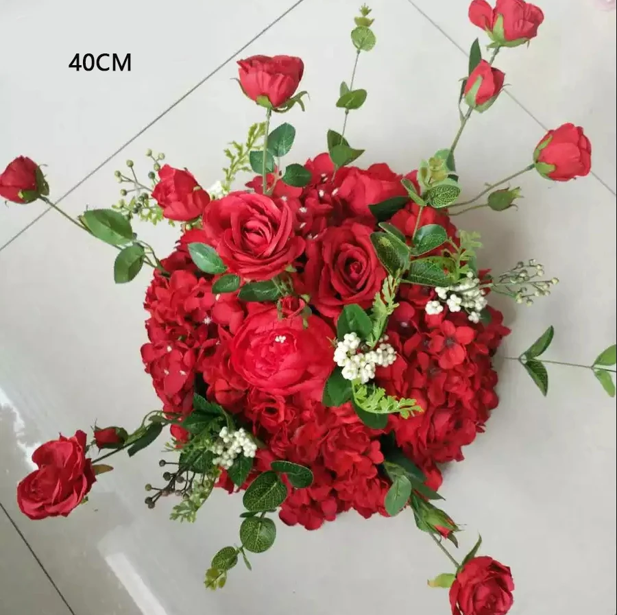 23 35-40 см оливковая ветка Георгин дорожный гид искусственный цветок шар DIY Свадебный декор букета фон стол цветок роза лист ягода - Цвет: 23