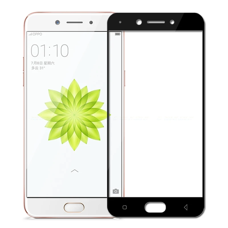 Wolfsay полное покрытие из закаленного стекла для Oppo A77 F1S A59 A39 A57 A37 защита экрана 9H твердость пленка для телефона для Oppo A77 стекло - Цвет: Black