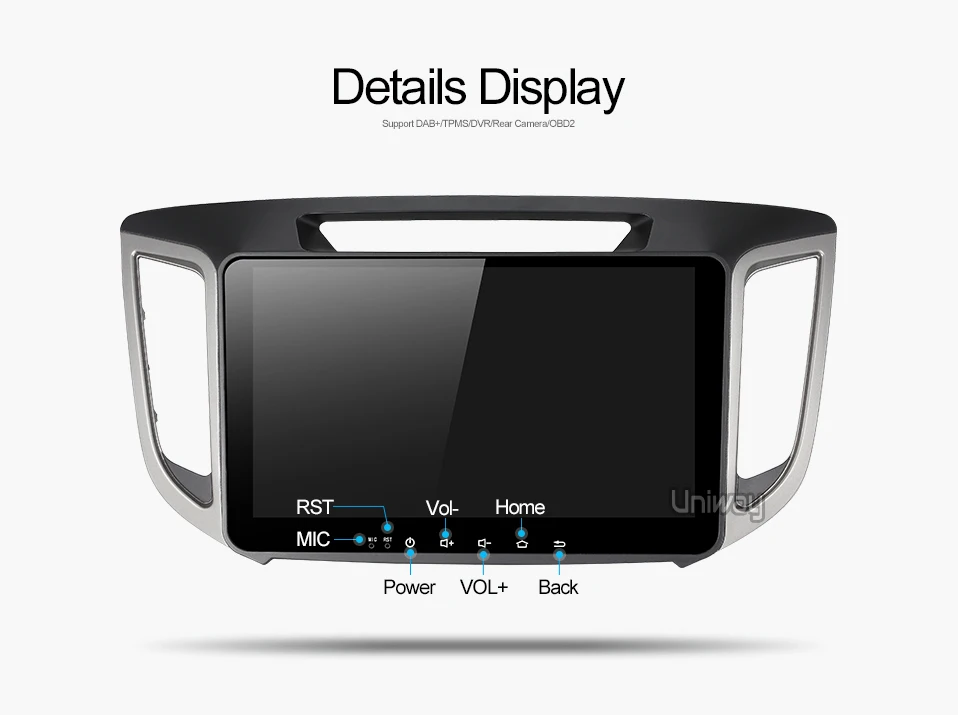 AIX251071 uniway 8 core android 8,1 автомобильный dvd для hyundai creta ix25 автомобильный Радио плеер gps навигации