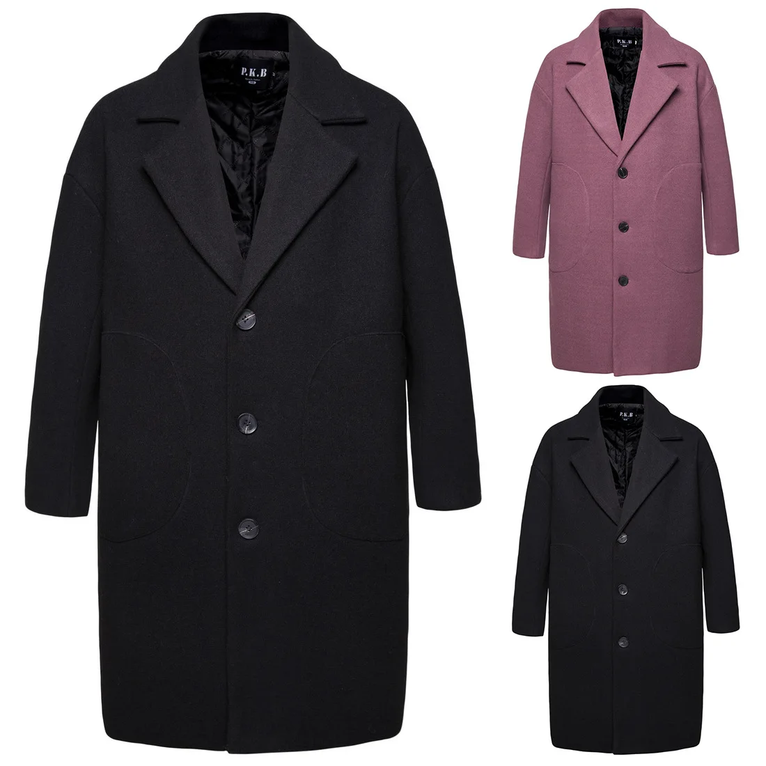 

YF05 Autumn and Winter Clothing Men's Medium and Long Overcoat Spring and Autumn Woolen Blends Trench Coat