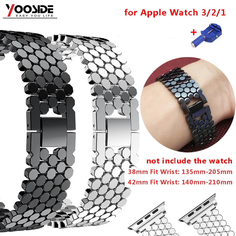 

Fasion Stainless Steel Apple Watch Band Easy to dismantle Replacement Strap for Apple Watch Series3/2/1 38mm/42mm black