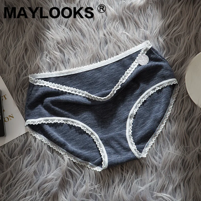 Maylooks большой размер Хлопок Женские Прозрачные Нижнее белье Высокая Талия