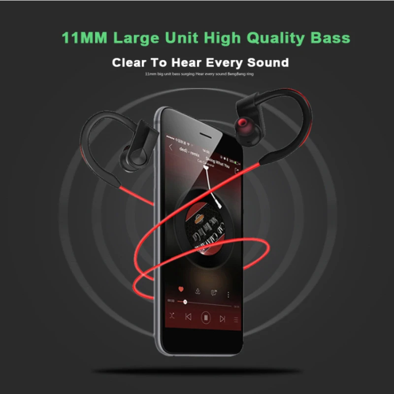 Wireless Bluetooth Earphones Sports Headphone Stereo Headset Waterproof bluetooth earphone with MIC for phone xiaomi K98 | Электроника