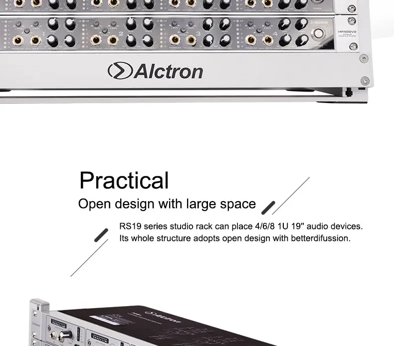 Alctron RS19 4U серия качественная сценическая аудиостойка из алюминиевого сплава Регулируемый угол Складная Настольная студийная стойка для 19''size устройства