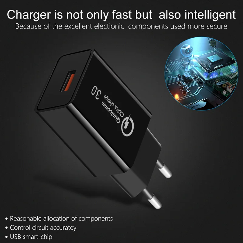 Oppselve 18 Вт Быстрая зарядка 3,0 USB зарядное устройство и QC 2,0 настенное зарядное устройство для телефона iPhone XS Max X 8 samsung S9 Xiaomi быстрое зарядное устройство