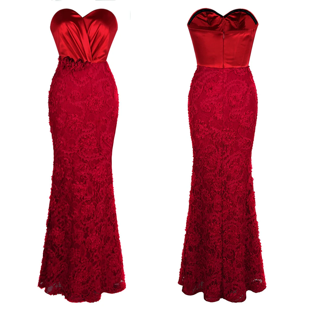 Angel Fashion женские вечерние платья плиссированные с цветами кружевные длинные