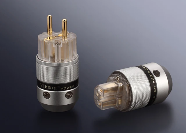 P 015 1 комплект Viborg Hifi ЕС Стандартный Мощность разъем + iec Core Медь 5um серебрение или