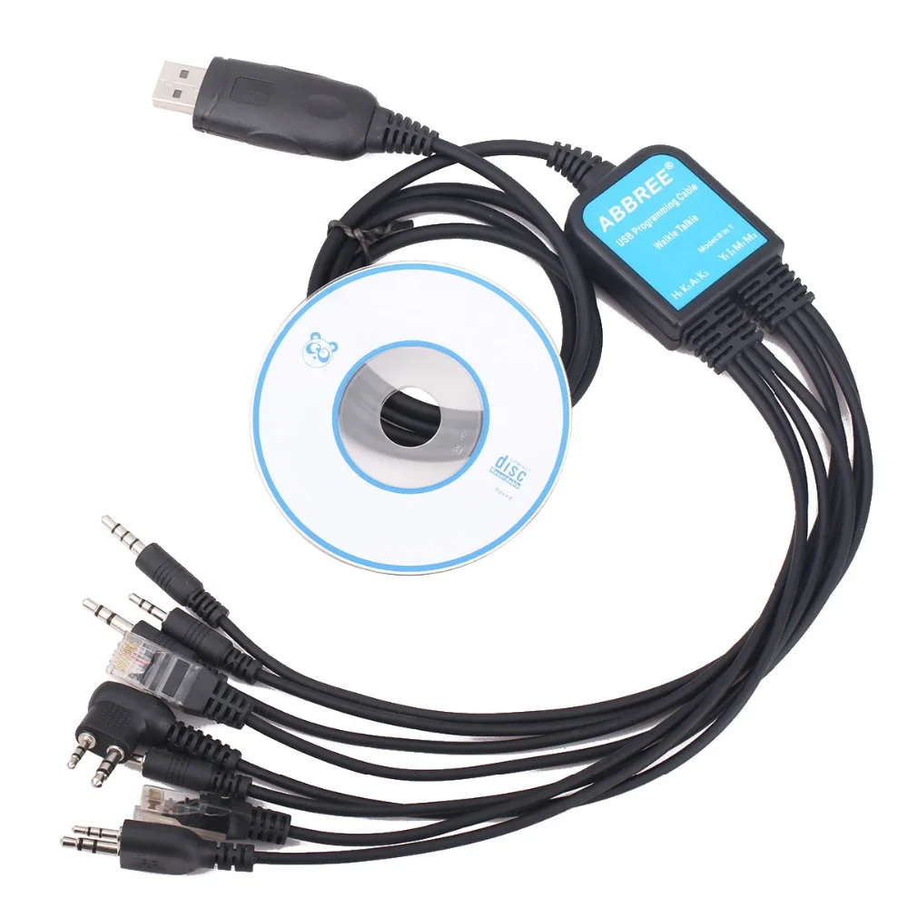 ABBREE 8 в 1 USB-кабель для программирования Baofeng UV-5R TYT Kenwood Motorola Yaesu Icom HYT Walkie Talkie