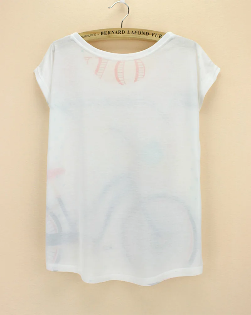 Футболка женская с велосипедным принтом 21 новый стиль лето 2015|women t-shirt|fashion