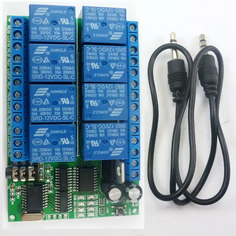 AD22A08 DC 12 В 8 каналов DTMF Реле MT8870 декодер телефон дистанционное управление переключатель