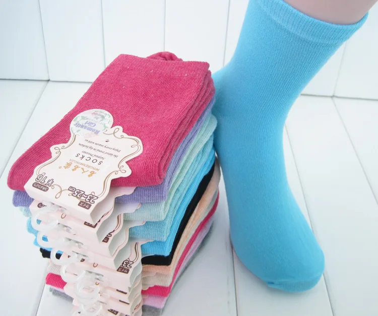 20 pieces=10pairs new design  women's socks with high quality Winter style solid color media corta