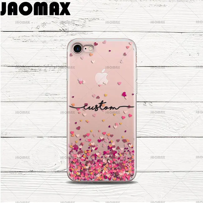 Чехол Jaomax с индивидуальным именем для iPhone 11 XS MAX XR 7 8 6 Plus, силиконовый чехол для телефона с изображением розового цветка сердца фламинго