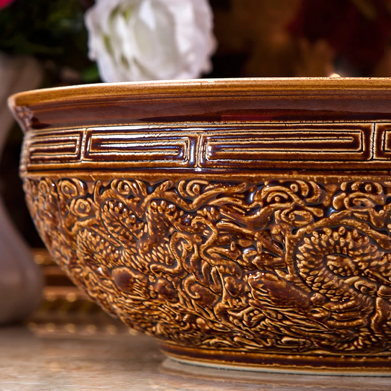 Круглая керамическая раковина для ванной комнаты в античном стиле|basin kitchen|basin