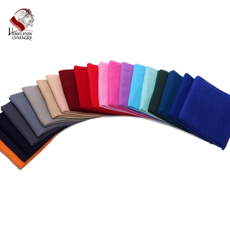 Непальский 100% кашемировый шарф шаль глушитель классический сплошной цвет