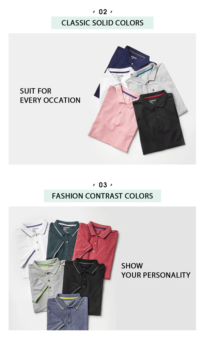 Giordano поло мужское футболка slim fit Polo фирмы Giordano с короткими рукавами выполнена из хлопка и полиэстера, рубашка а так же имеет нескольких цветовых вариантов