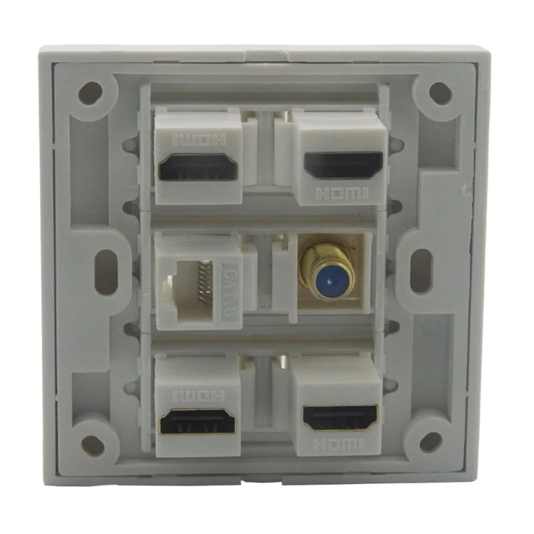 4 X HDMI F Head TV CAT6 RJ45 настенная пластина с задней гнездовой разъемом поддержка