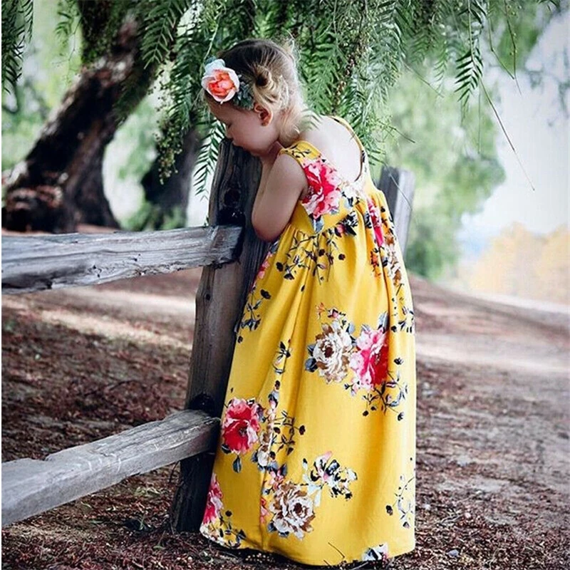 Summer Flower Dress 2-7Y Kids Girl Sleeveless Vest Princess Pageant Holiday Wedding Maxi New 2019 | Детская одежда и обувь