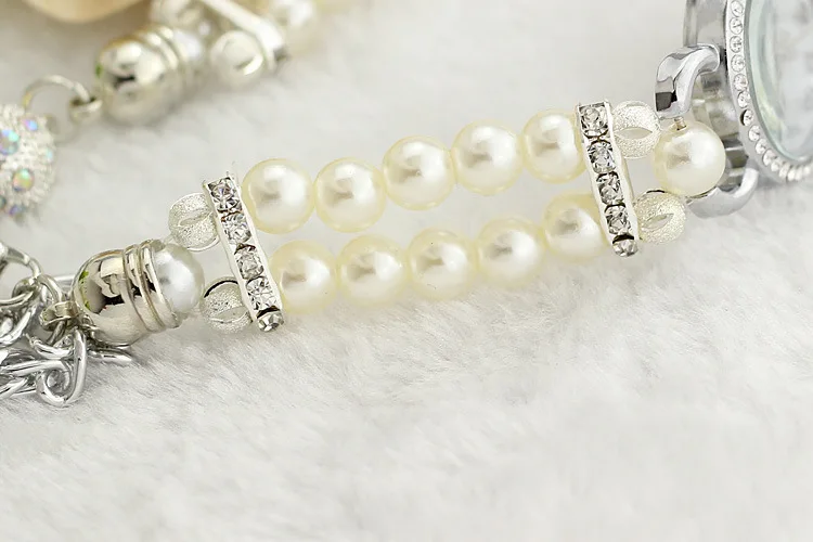 Новинка 2017 жемчужный браслет с цветами настольные женские часы студенческие