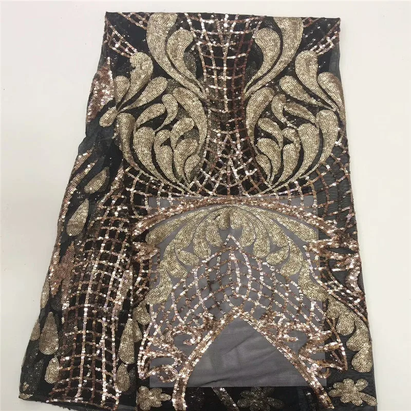 

2019 Newest Pretty embroidered tulle mesh lace fabrics with sequins African tulle net lace fabrics for wedding dresses bh65-2640