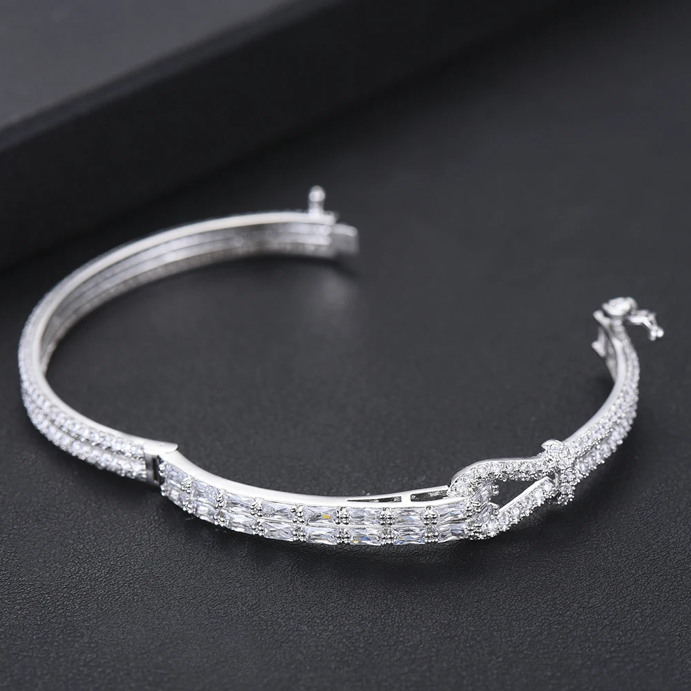 GODKI роскошный браслет с бантиком кольцо наборы Мода Дубай Серебро Свадебные