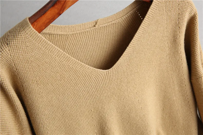 Autumn Women Sweater V-Neck Women White Sweater Pull Femme Women Pullovers Kintted Winter Basic Sweater Women Pull Femme