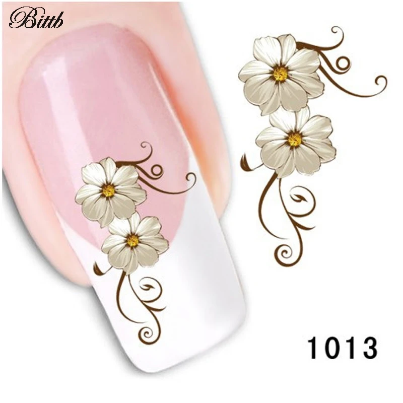 4 шт. наклейки для дизайна ногтей с цветочным узором|adhesive foil|flower nail decalsnail decals |