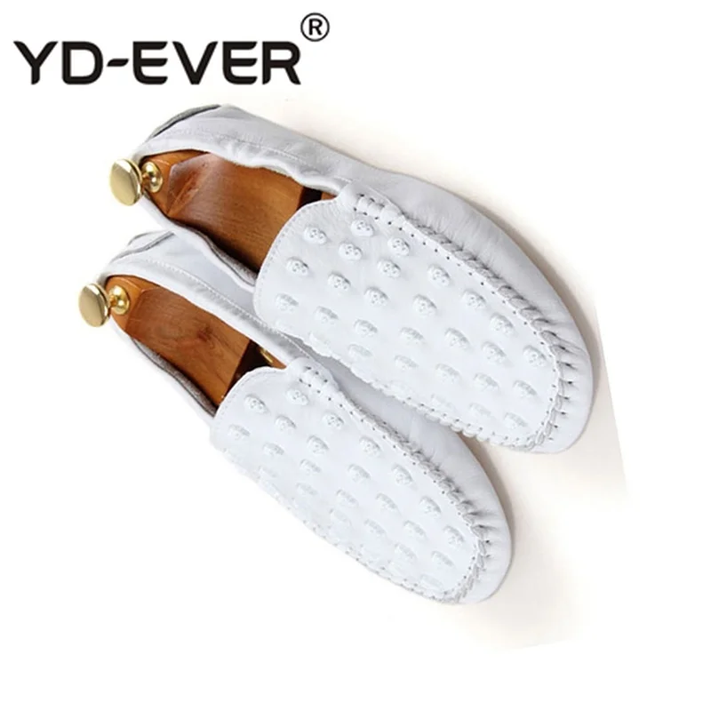 Rubber Soft Men Designer Leather Loafers New Skull Casual 2019 Slip On Genuine British Style Moccasins Shoes Real White Driving | Обувь