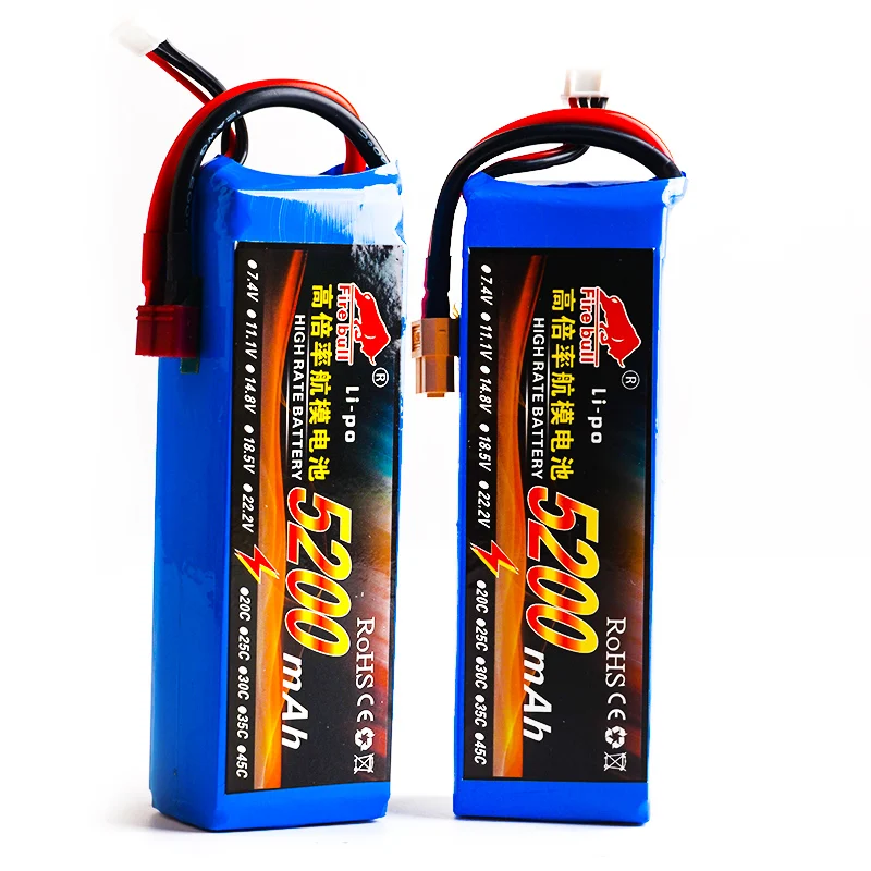 HUONIU мощность 7 4 V 11 1 14 8 22 2 5200mAh 45C 2S 3S 4S 6S перезаряжаемая литий-полимерная батарея XT60