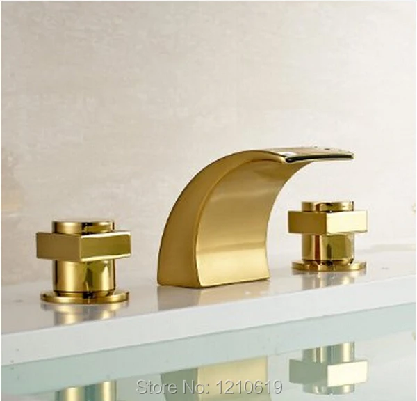 Новинка США Бесплатная доставка Золотой полированный роскошный смеситель для