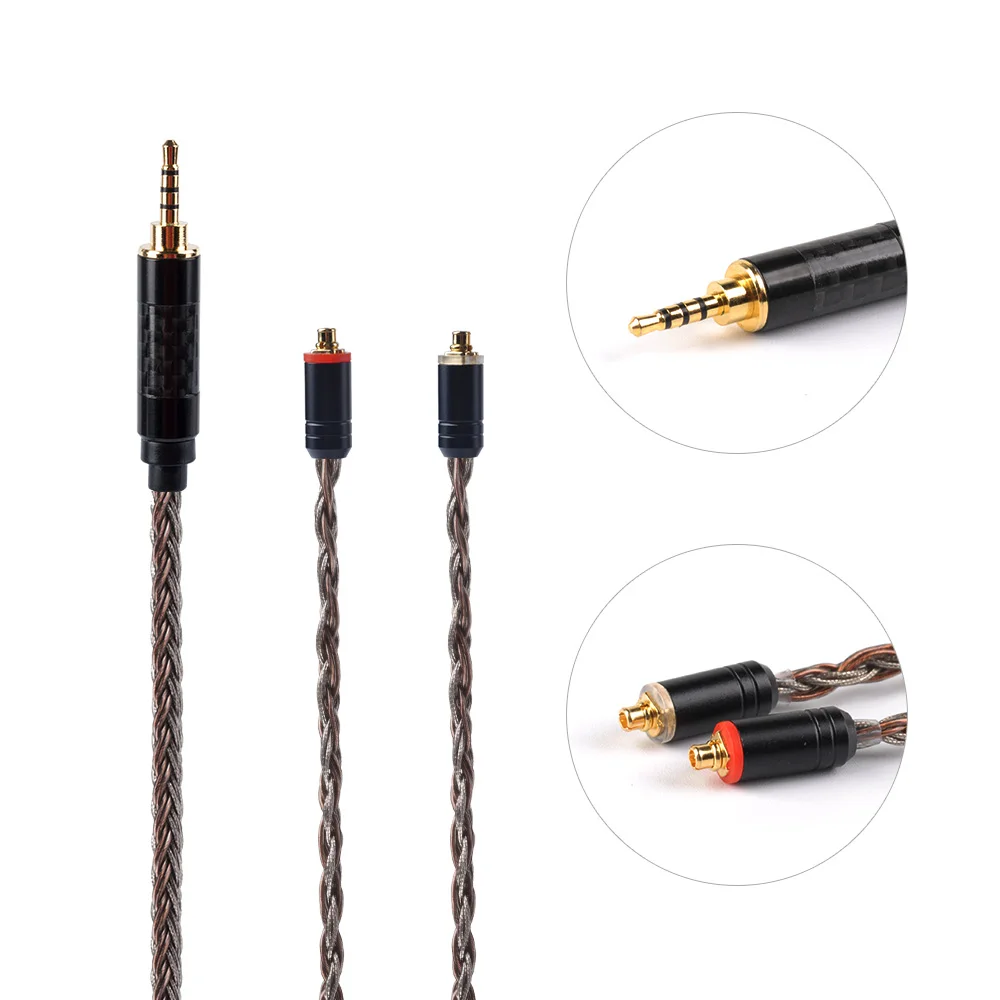 MMCX 2.5 AK Hifihear 16 Core посеребренный кабель 2,5/3,5/4,4 мм балансный для обновления кабеля с MMCX/2Pin для ZS10 PRO AS16 AS12 - Цвет: MMCX 2.5