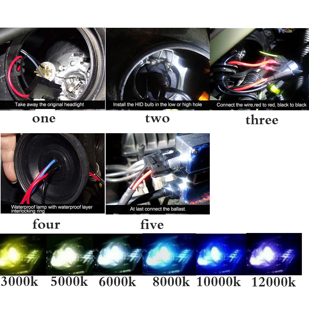 1 пара H1 H3 H7 H119005 9006 880 35 Вт 55 ксеноновая лампа 12 В Автомобильная фара 3000k 4300k 5000k 6000k
