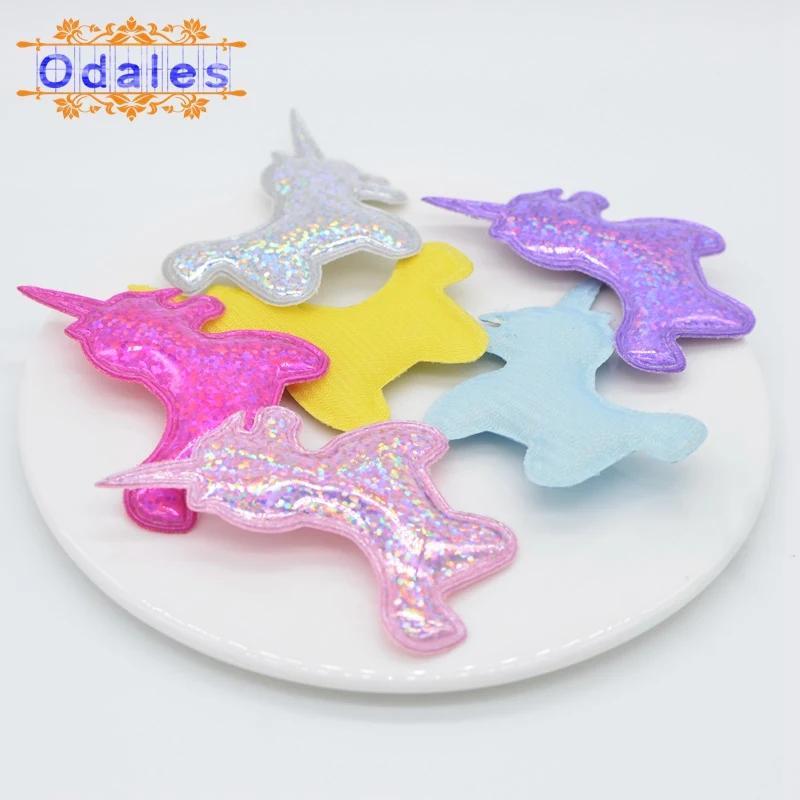 36 шт. блестящая Лазерная единорог с аппликацией Детские Поделки своими руками