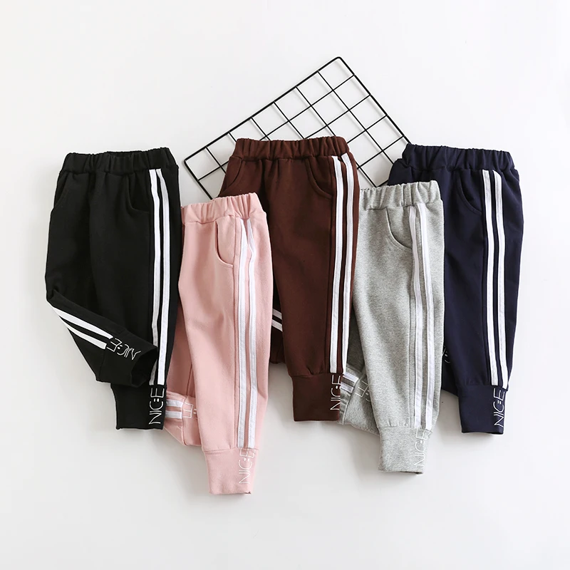 Children's trousers 2019 spring and autumn baby letters casual pants children's kids boys girls | Мать и ребенок