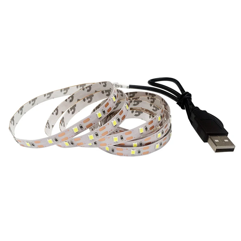 5V USB силовой светодиодный светильник 2835 3528 SMD RGB/белый/теплый белый HD ТВ Настольный ПК экран подсветка и косой светильник ing 0,5 м 1 м 5 м