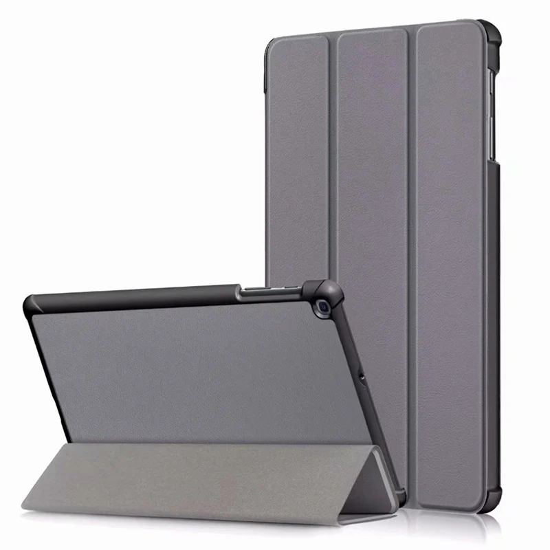 grey Умный кожаный чехол для samsung Galaxy Tab A SM-T515 T510 T515, чехол-подставка для планшета samsung Tab A 10,1 чехол - Цвет: grey