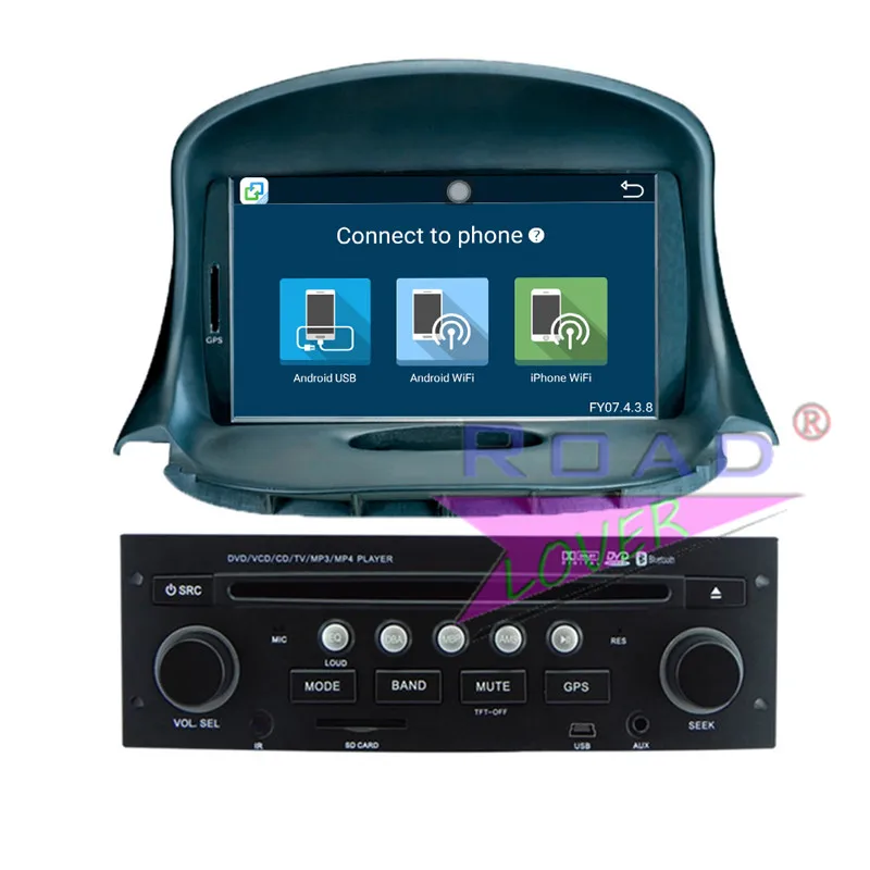 Roadloevr Android 6 0 Автомобильный ПК DVD плеер медиацентр для Peugeot 206 Стерео GPS навигация