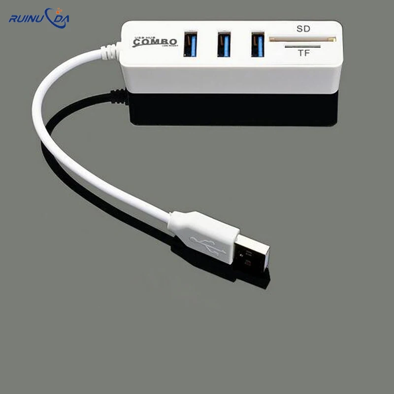 Ruinuoda USB 2.0 HUB Portable 3 ports Splitter adapter combo hub multi SD / TF card reader | Компьютеры и офис