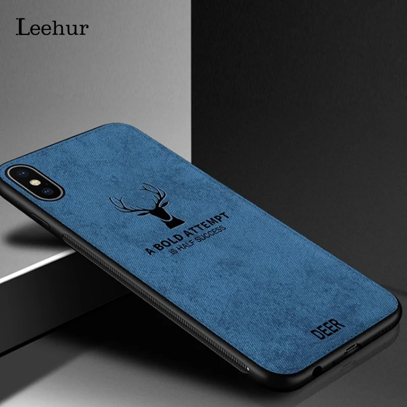 Тканевый чехол для телефона с лосем для iPhone XS Max SX XR чехол для iPhone 7 8X6 6S Plus тканевый чехол для телефона задняя крышка