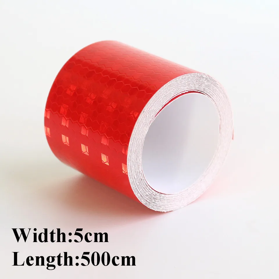 High Visibility 5cmx5m red white blue yellow green Safety Mark Reflective tape stickers car-styling Self Adhesive Warning Tape | Автомобили