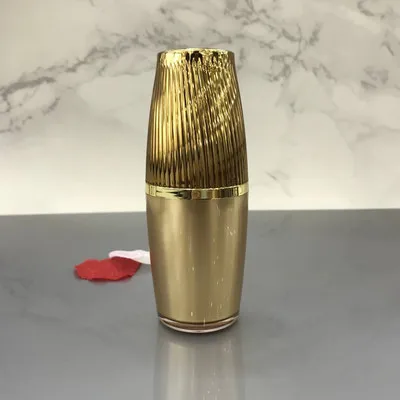 30ml Lotion bottle 10 шт Высокое качество 30 г, 50 г, 120 г золото/белый/светильник розовый акриловый крем банка. Пустой контейнер для упаковки косметики, бутылка с насосом для лосьона - Цвет: 30ml Lotion bottle