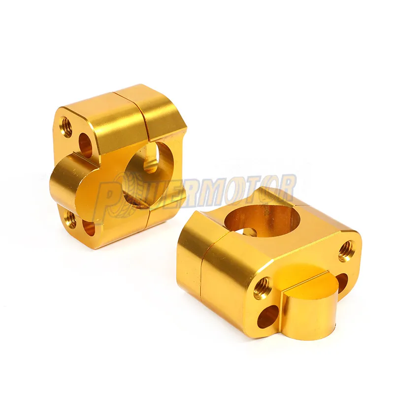Gold Одна пара 1/" CNC алюминиевый руль мотоцикла стояки 28 мм регулируемый жир бар зажимы Универсальный Для Honda Kawasaki Ducati Yamaha - Цвет: Gold
