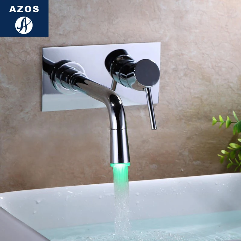 Azos настенный кран обесцвечивание стирка чаша из латуни хромированный