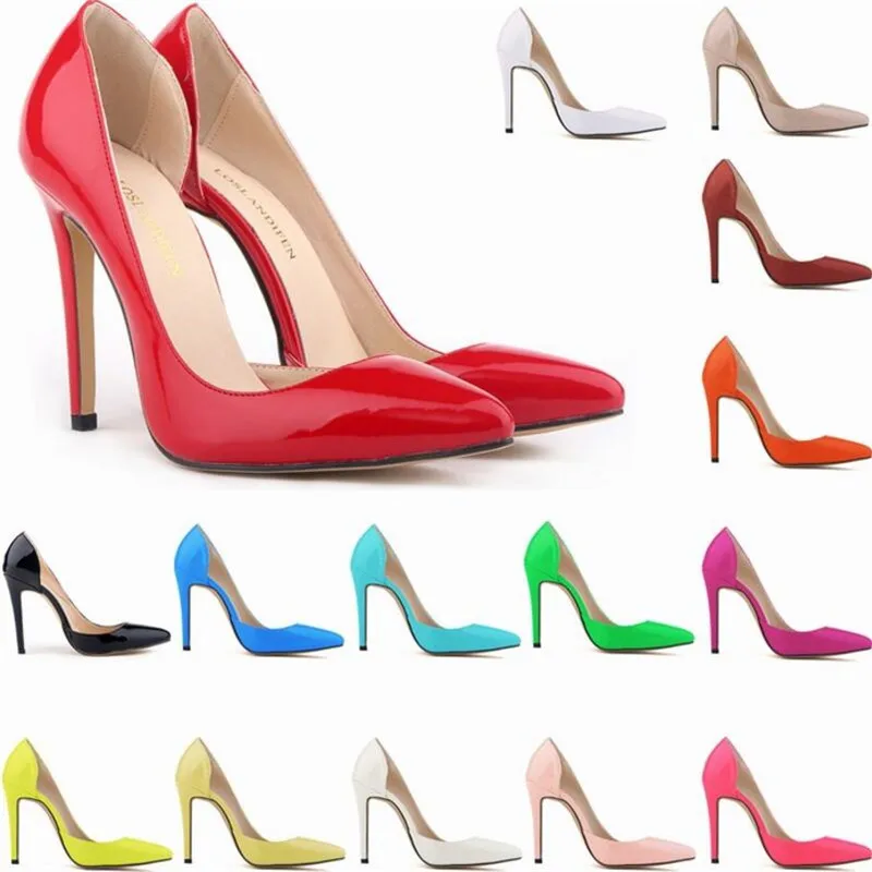 

LOSLANDIFEN Spring Women Pumps PU Slip On 11CM Thin Heels Pointed Toe Womens High Heels Party Shoes Nightclub Pump