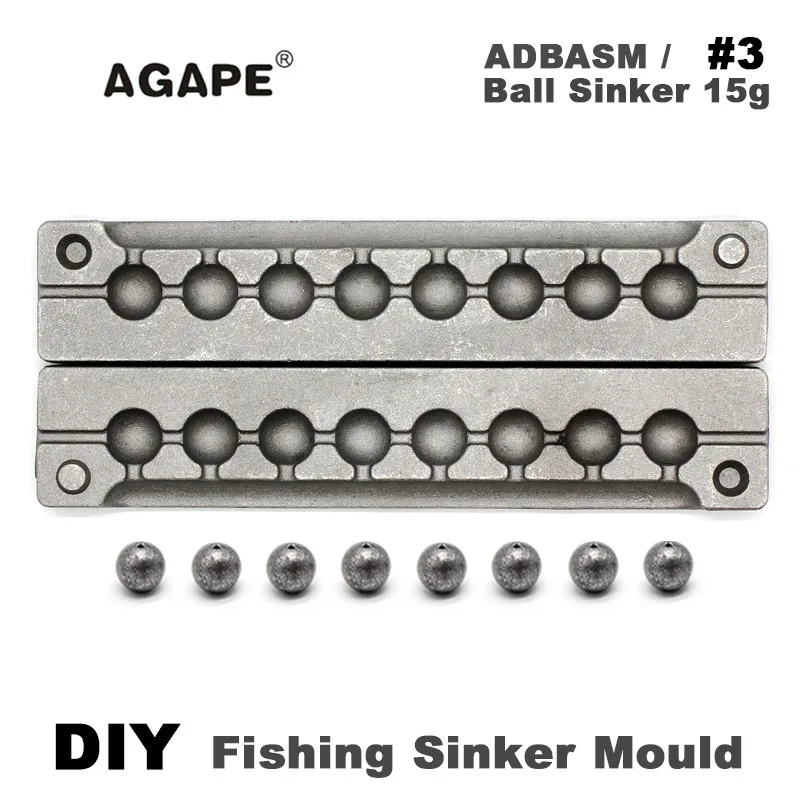 Agape DIY рыболовный шар грузило прессформы ADBASM/#3 мяч 15 г 8 полостей|Рыболовные снасти| |
