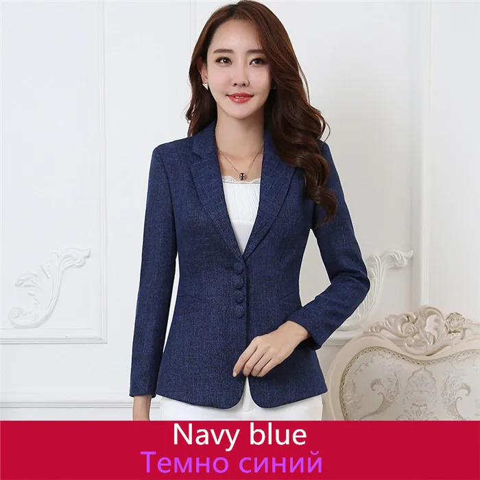 Navy blue Высокое качество, маленький костюм, осень-весна, Женский блейзер, элегантные модные женские блейзеры, пальто, костюмы, женский короткий пиджак, плюс размер, A2734 - Цвет: Navy blue
