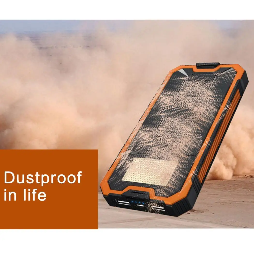 8000mAh солнечный банк силы Двойной выход USB Портативный Открытый водонепроницаемый