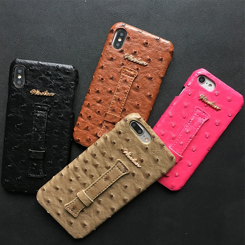 Винтажный чехол для телефона из искусственной кожи для samsung S8 S9 S10 Plus S10e S10 Lite чехол с ремешком на запястье держатель страусиной кожи твердая задняя крышка