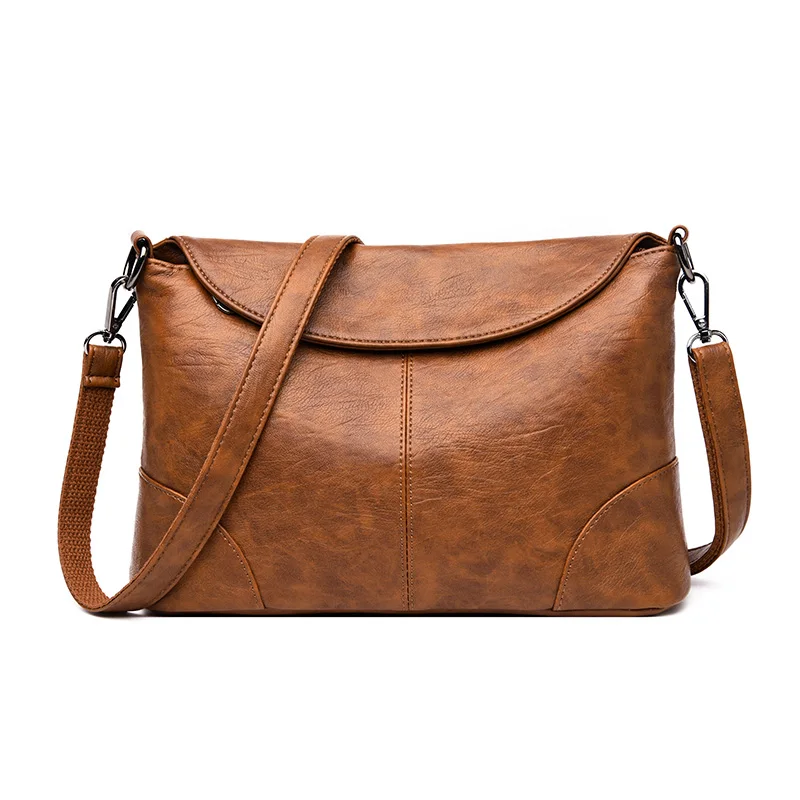 Для женщин кожаные сумки дизайнер Crossbody сумки модные роскошные Сумки для Для женщин сумка женские кошельки и сумки Bolsa - Цвет: Brown