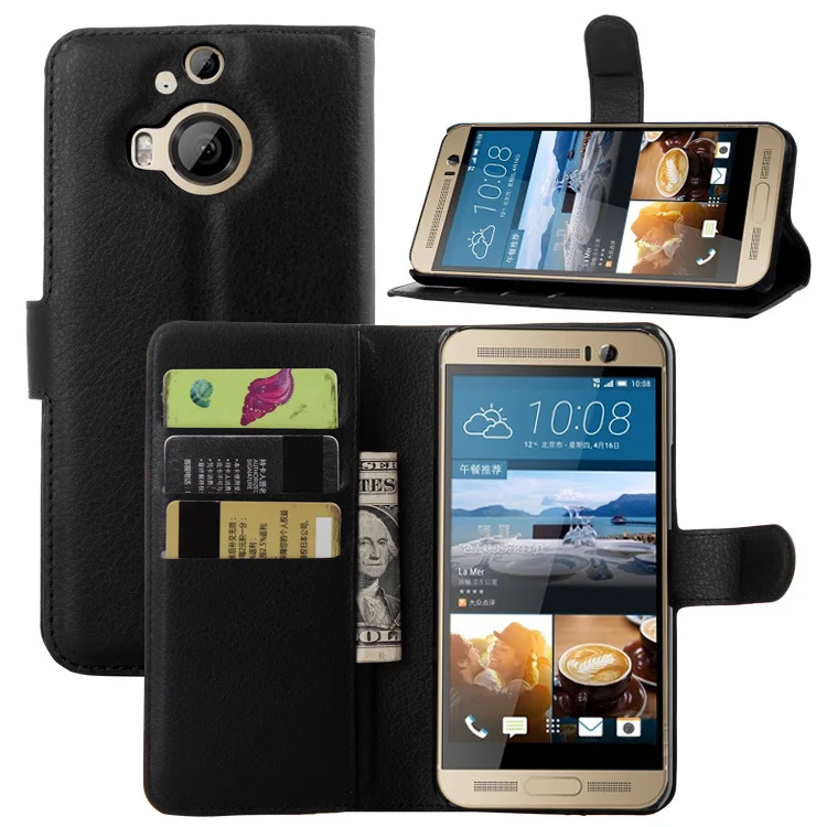 Модный кожаный чехол кошелек из зернистой ПУ кожи для htc One M9 +/M9 Plus 5 2 дюймов