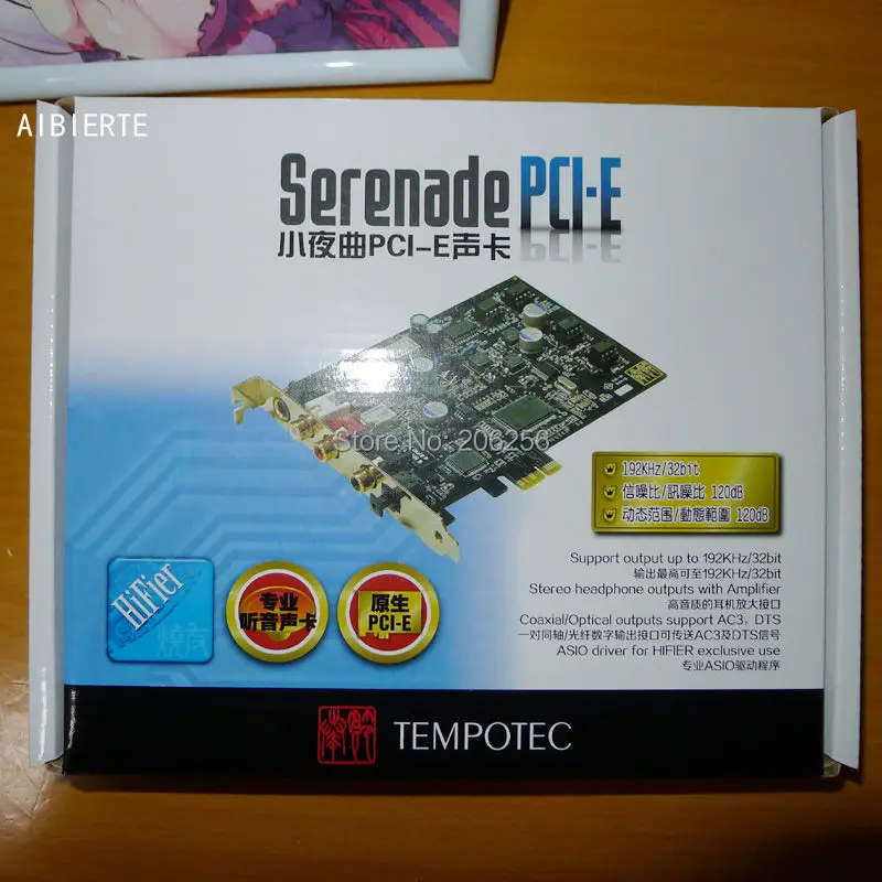 TEMPOTEC HIFIER Serenade PCI-E звуковая карта коаксиальный/оптический выходы поддержка AC3 DTS 192 кГц/32 бит стерео выходы для наушников с усилителем